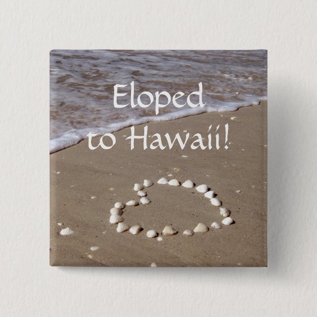 Shell Heart on the Sandy Beach Pinback Button (Front)