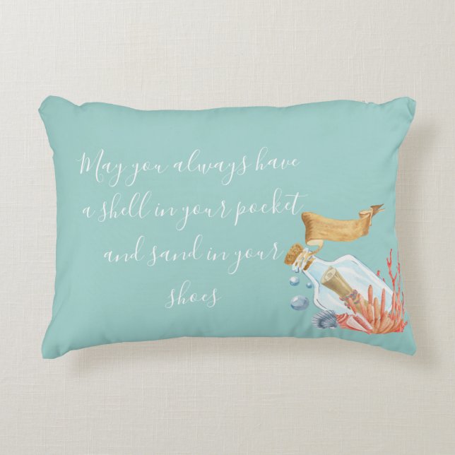 Shell In Your Pocket Beach Theme  Accent Pillow (Front)
