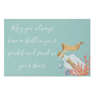 Shell In Your Pocket Beach Theme Faux Canvas Print