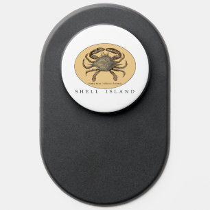 Shell Island Crab White Pop Socket