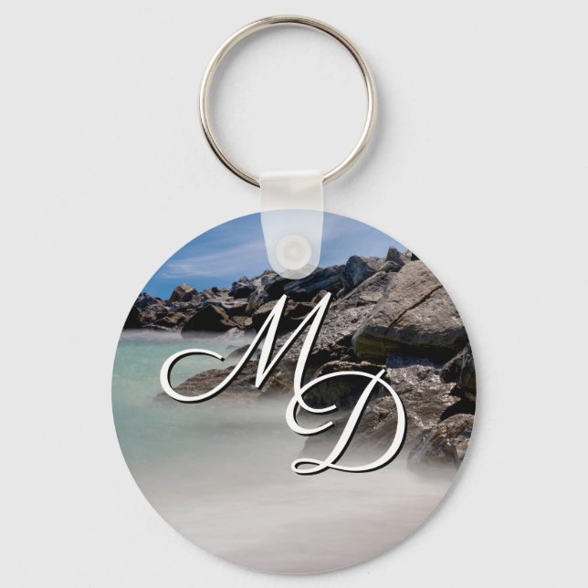 Shell Island Rocks And Waves Key Chain (Front)