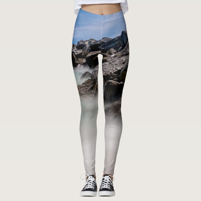 Shell Island Rocks And Waves Leggings (Front)