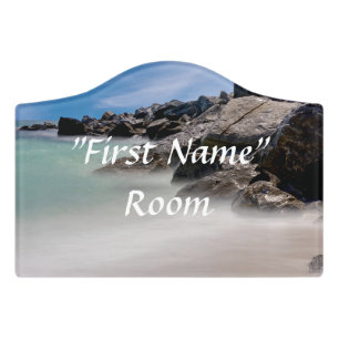 Shell Island Rocks And Waves Room Sign