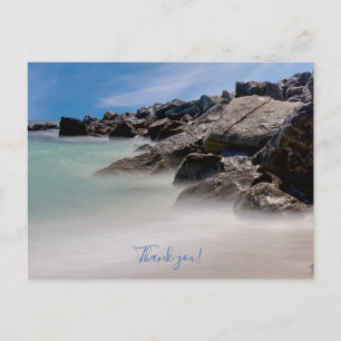 Shell Island Rocks And Waves Thank You Postcard