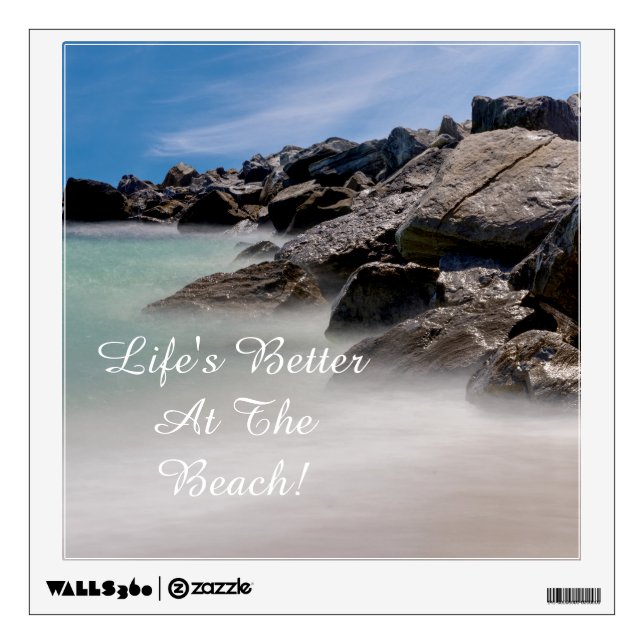 Shell Island Rocks And Waves Wall Decal (Front)