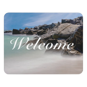 Shell Island Rocks And Waves Welcome Door Sign