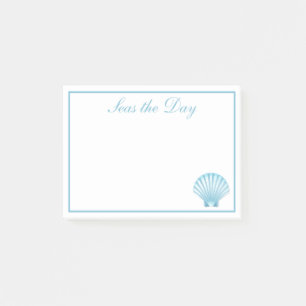 Shell Nautical Blue Seashell Beach Motivational Post-it Notes