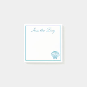 Shell Nautical Blue Seashell Beach Motivational Post-it Notes