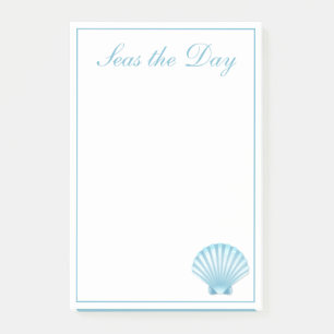 Shell Nautical Blue Seashell Beach Motivational Post-it Notes