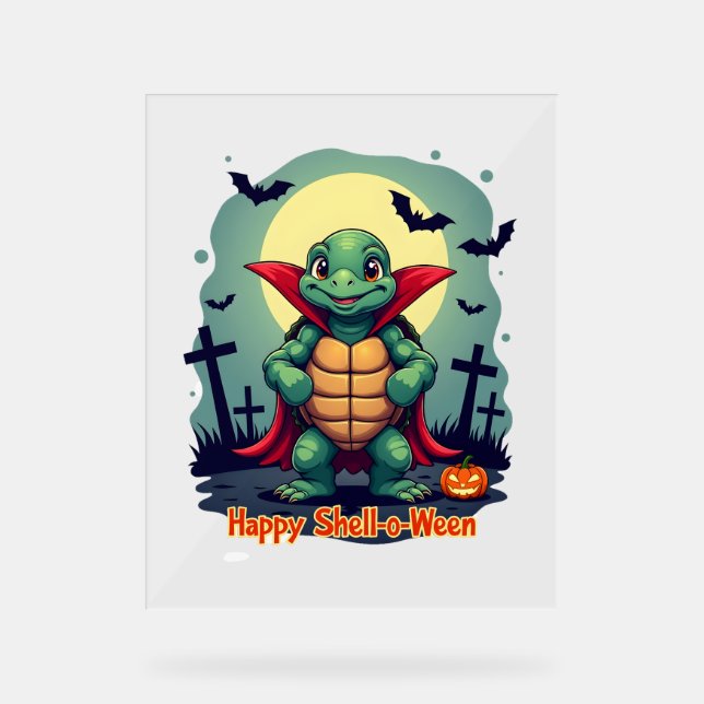 Shell-o-Ween Turtle Acrylic Sign (Front)