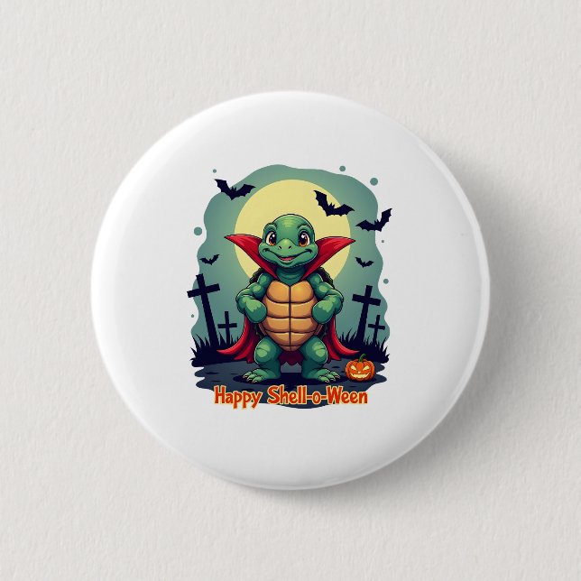 Shell-o-Ween Turtle Button (Front)