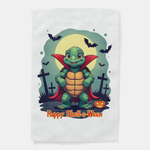 Shell-o-Ween Turtle Garden Flag