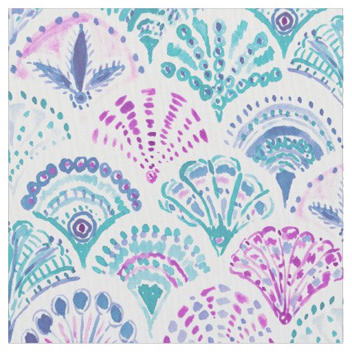 SHELL OUT Boho Mermaid Scales Fabric