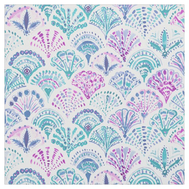 SHELL OUT Boho Mermaid Scales Fabric (Swatch)