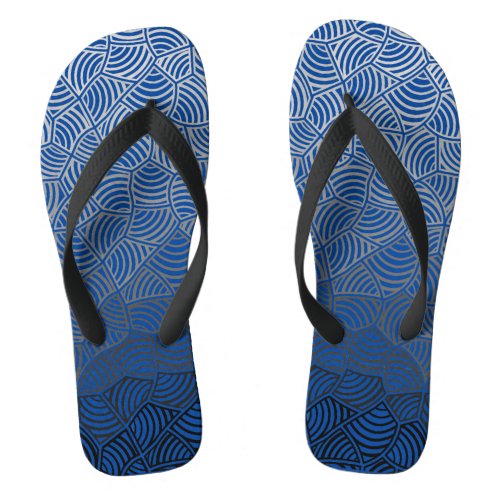 Shell pattern04w DBlue BG Flip Flops