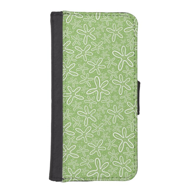 Shell Pattern On Spotted Background iPhone Wallet Case (Front)