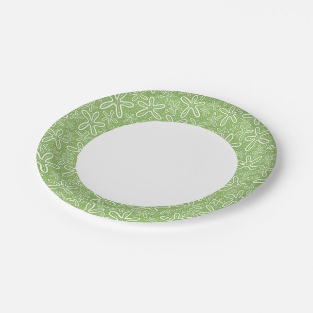Shell Pattern On Spotted Background Paper Plates (Angled)