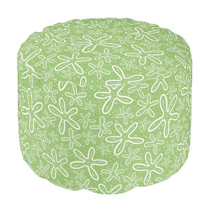Shell Pattern On Spotted Background Pouf