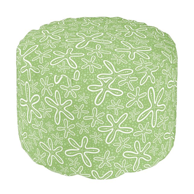 Shell Pattern On Spotted Background Pouf (Angled Front)