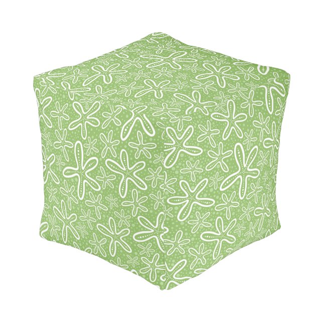 Shell Pattern On Spotted Background Pouf (Angled Front)