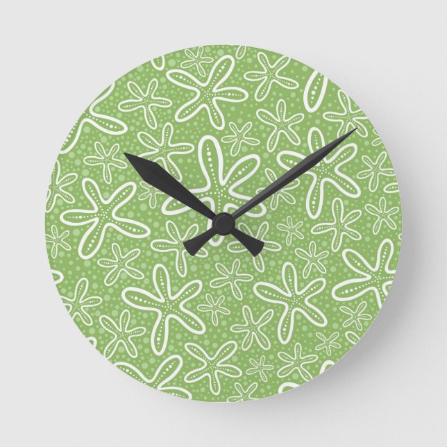 Shell Pattern On Spotted Background Round Clock (Front)