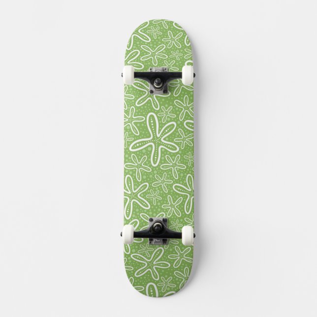 Shell Pattern On Spotted Background Skateboard Deck (Front)