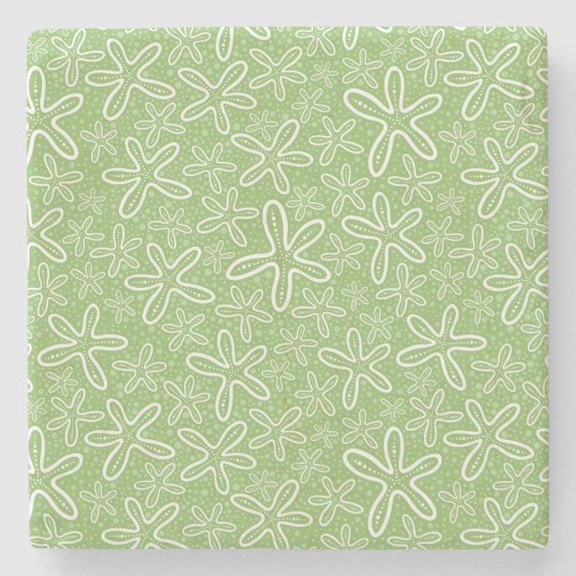 Shell Pattern On Spotted Background Stone Coaster (Front)