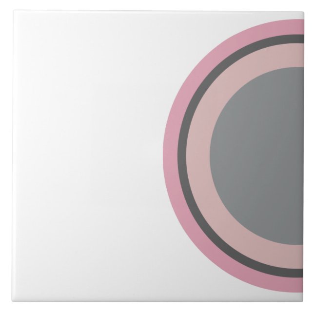 Shell Pattern Pink And Gray Ceramic Tile (Front)