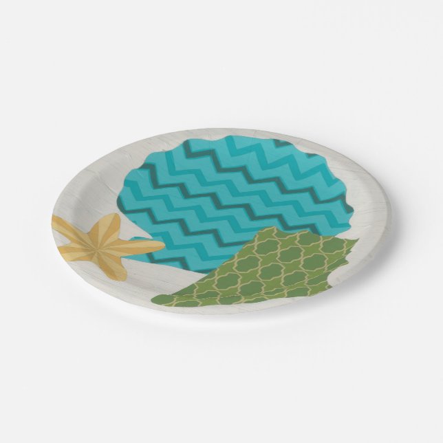 Shell Patterns II Paper Plates (Angled)