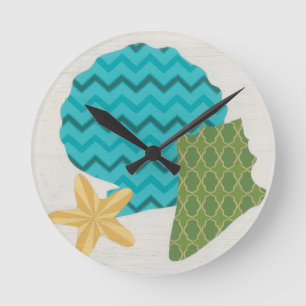 Shell Patterns II Round Clock