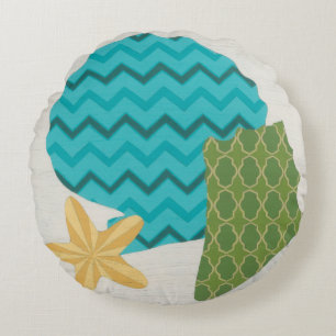 Shell Patterns II Round Pillow