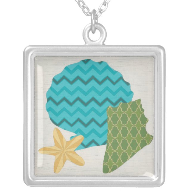 Shell Patterns II Silver Plated Necklace (Front)