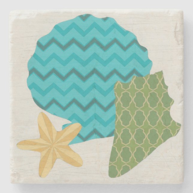 Shell Patterns II Stone Coaster (Front)