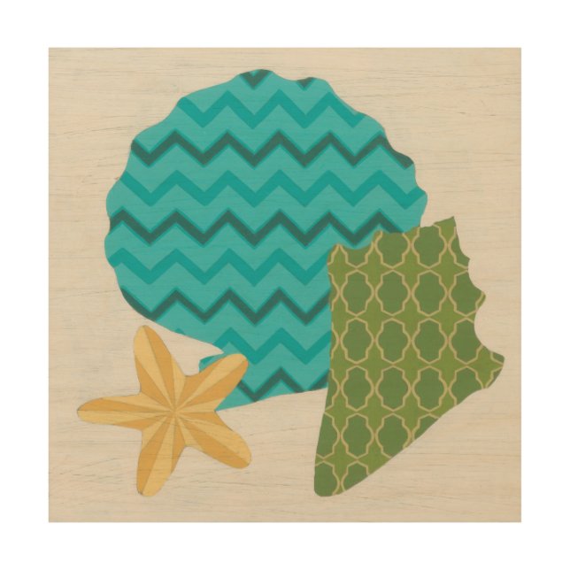 Shell Patterns II Wood Wall Decor (Front)