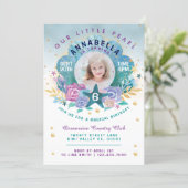 Shell Peal Under The Sea Photo Birthday Invitation (Standing Front)