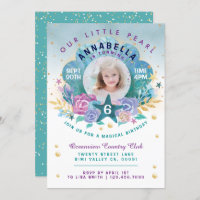 Shell Peal Under The Sea Photo Birthday Invitation