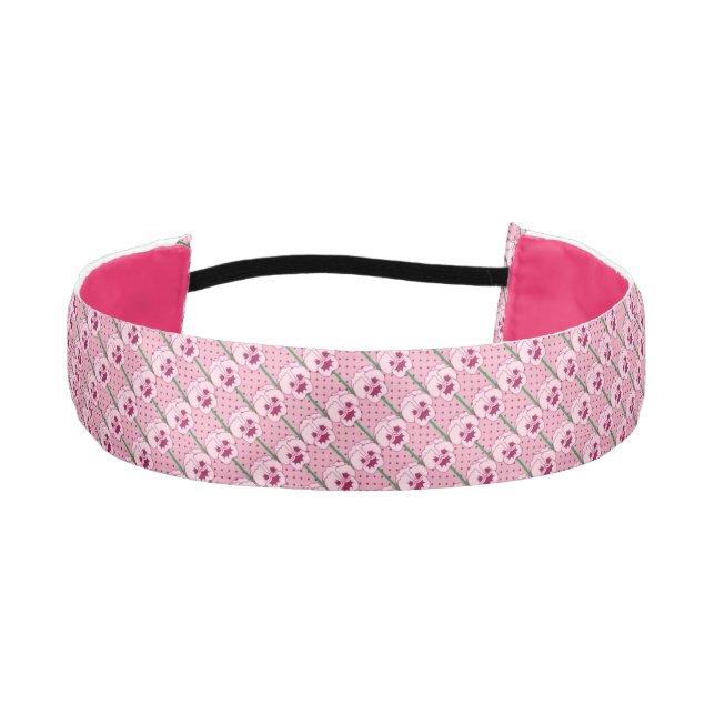 Shell pink pansies - retro wallpaper pattern athletic headband (Front)