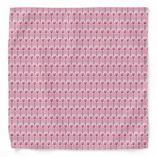 Shell pink pansies - retro wallpaper pattern bandana