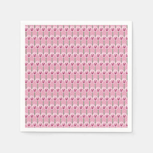 Shell pink pansies - retro wallpaper pattern paper napkins