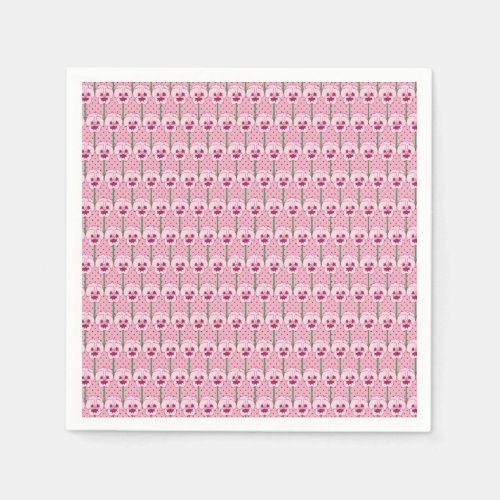 Shell pink pansies _ retro wallpaper pattern paper napkins