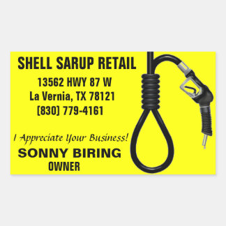 SHELL SARUP RETAIL RECTANGULAR STICKER