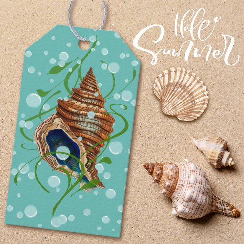 Shell Seagrass Bubble Escape Gift Tag