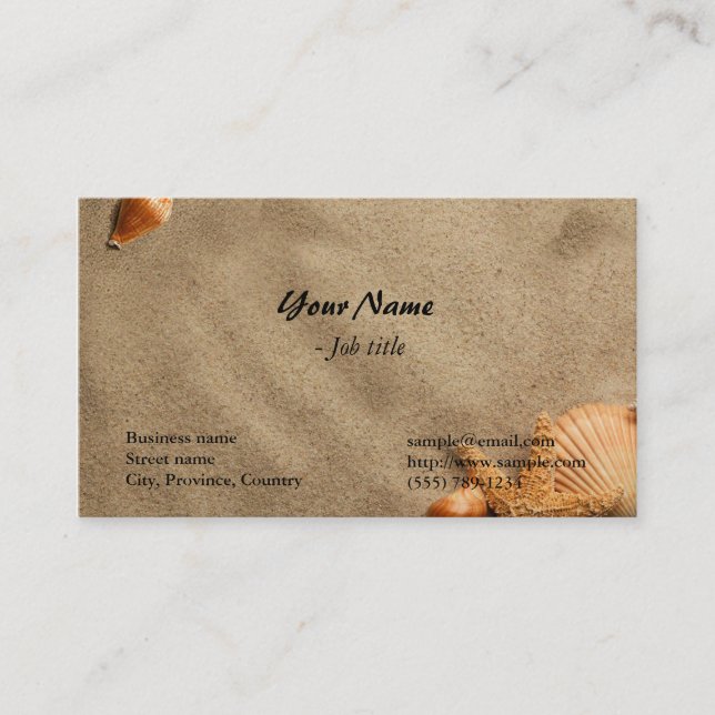 shell, seaside, beach business card (Front)