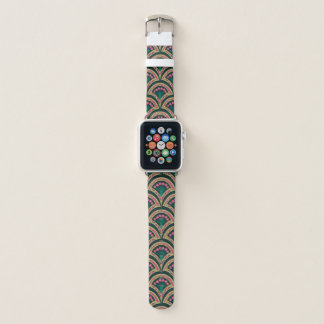 shell shaped green pattern apple watch band