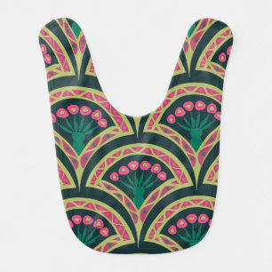 shell shaped green pattern baby bib