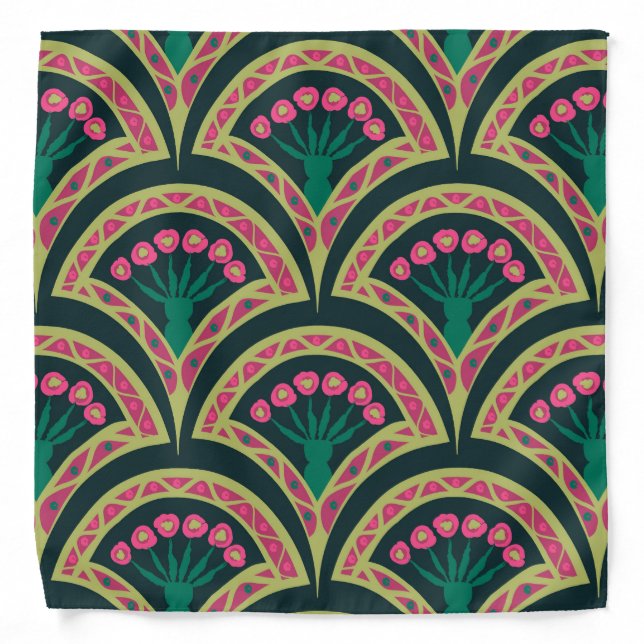 shell shaped green pattern bandana (Front)