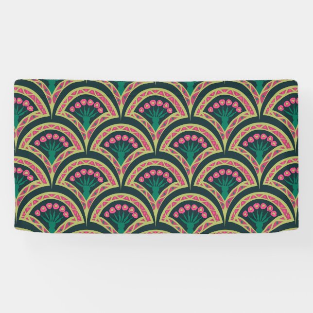 shell shaped green pattern banner (Horizontal)