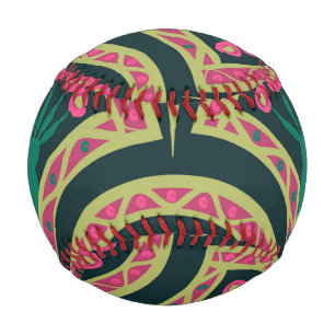 shell shaped green pattern baseball