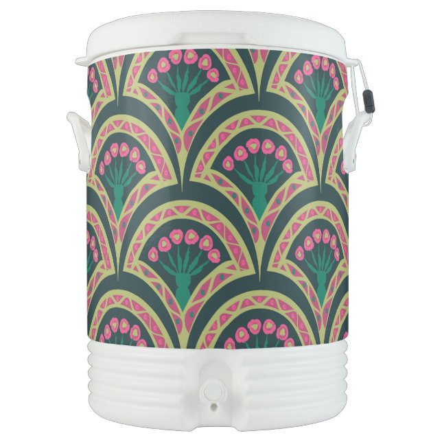 shell shaped green pattern beverage cooler (Front)