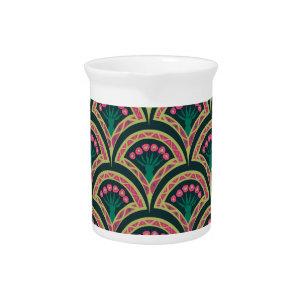 shell shaped green pattern beverage pitcher